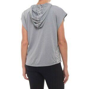 Under Armour Knit Hoodie Top M Gray Camo Burnout Inserts Slouchy Slv Openings